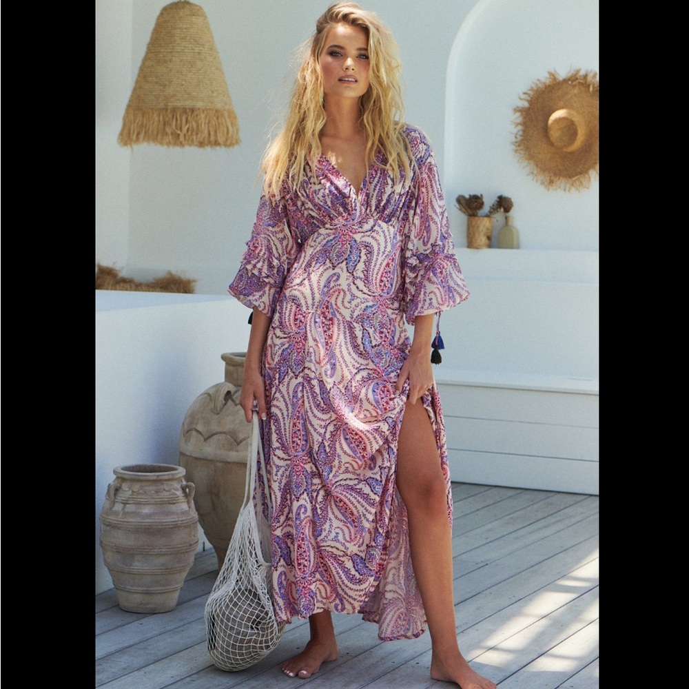 🌷SALE! NWT Free people pink purple Mirage maxi dress
